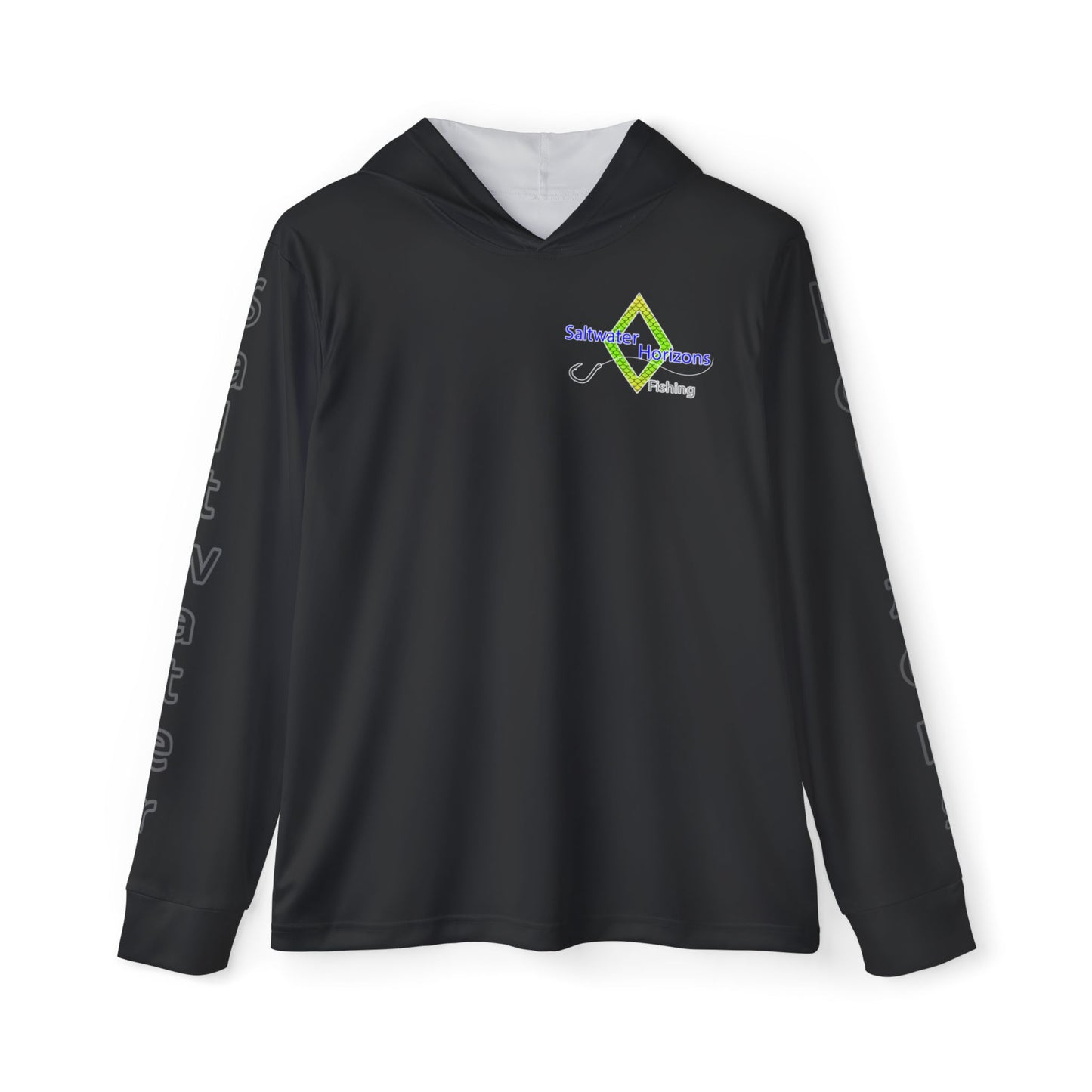 Grayscale Flag Performance Hooded Fishing Shirt