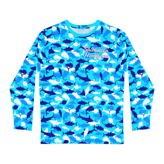 Men's Long Sleeve Shirt - Premium Fish Camo Pattern