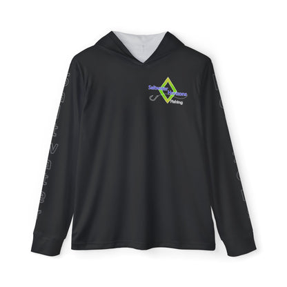 Grayscale Flag Performance Hooded Fishing Shirt