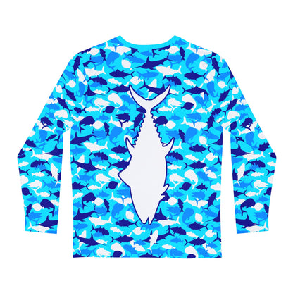 Men's Long Sleeve Shirt - Premium Fish Camo Pattern